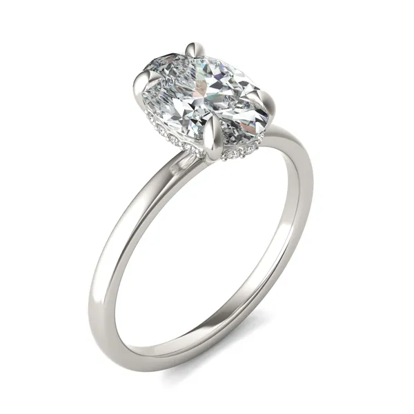 Oval Custom Hidden Halo Classic Engagement Ring